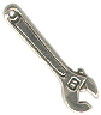 Crescent Wrench Workman's 3D TOOL Sterling Silver Charm for Charm Bracelet