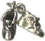 Baby SHOES Pair 3D Sterling Silver Charm Pendant