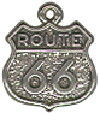 Tour: ROUTE 66 Sign Sterling Silver Charm Pendant