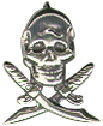 SKULL And Swords Pirate Nautical Sterling Silver Charm Pendant