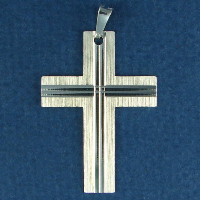Sterling Silver Medium Christian Cross Pendant » Christian Cross Charm Sterling Silver