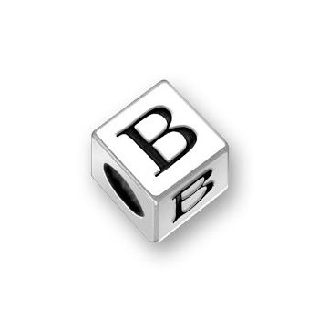 Sterling Silver Alphabet BEADS B 7mm Letter BEADS