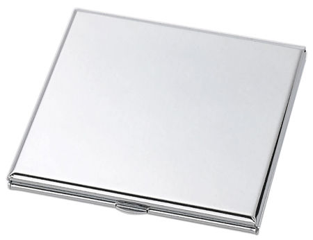 Compact MIRROR Silver Tone Square
