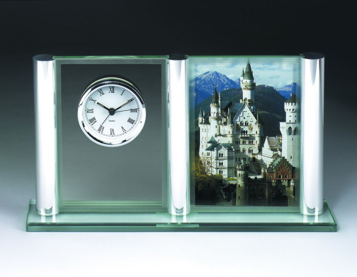 Glass Picture FRAME with Clock