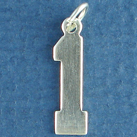 Number 1 Sports JERSEY Sterling Silver Charm Pendant