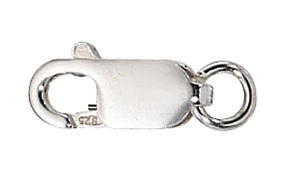 Lobster Claw Clasp - 10x4mm with Open Ring Sterling Silver (1-Pc)