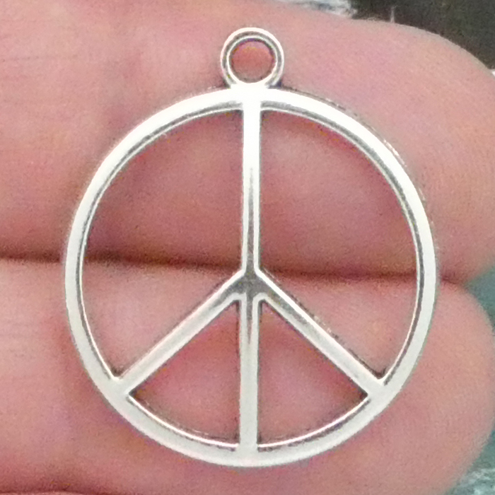 Silver Peace SIGN Charms Wholesale in Pewter