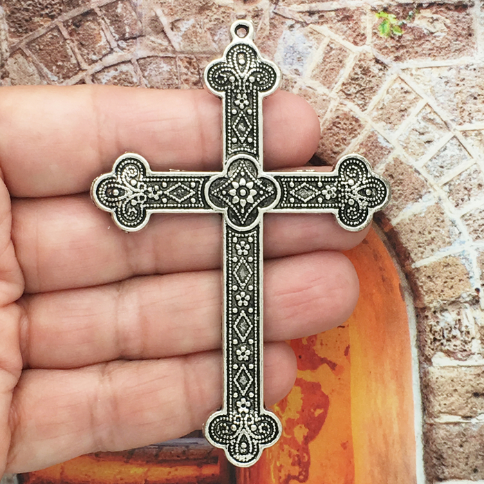 Large Cross Pendants for JEWELRY Making Pewter
