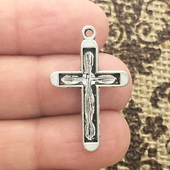 Silver Cross Charms for Jewelry Making Pewter » Cross Charm