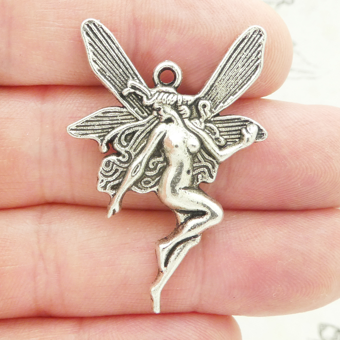 Silver Fairy Charms in Pewter Large