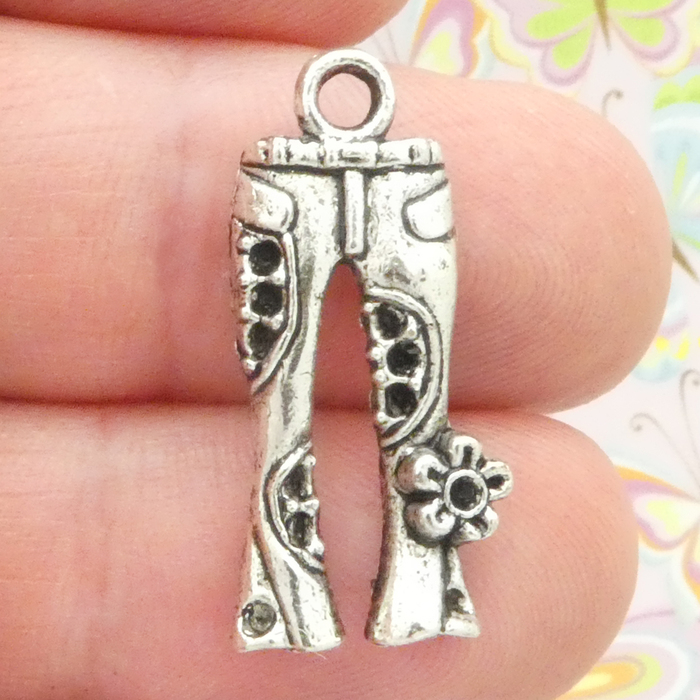 JEAN Charms Bulk in Silver Pewter