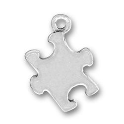 PUZZLE Charm Antique Silver Pewter
