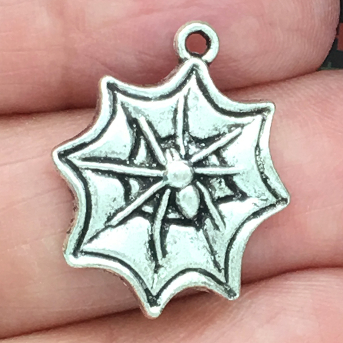Spider Charm in Antique Silver Pewter HALLOWEEN Charms