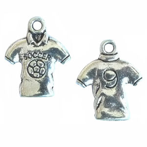 Jersey SHIRT Soccer Charm in Antique Silver Pewter