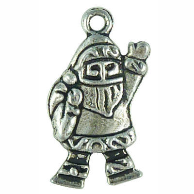 Santa CHRISTMAS Charm Pendant in Antique Silver Pewter