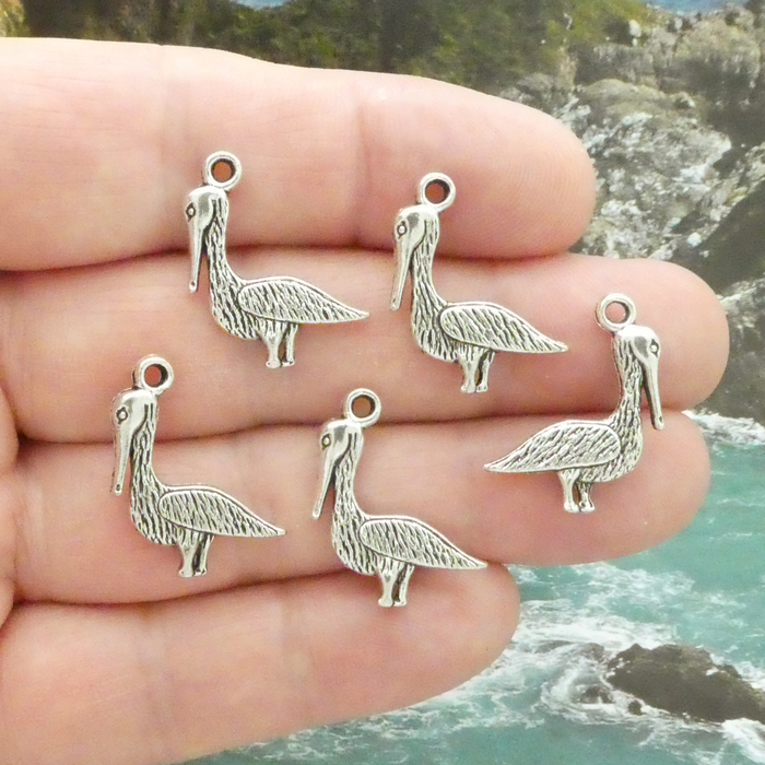 Pelican Charms Bulk in Silver Pewter » Bird Charm and Eagle Charm