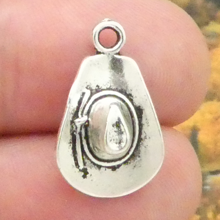 Cowboy HAT Charms Wholesale in Silver Pewter