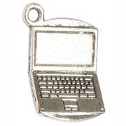 LAPTOP Computer Charm in Antique Silver Pewter