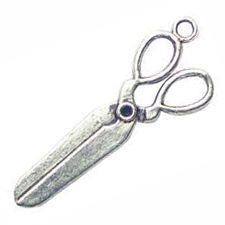 SCISSORS Charm in Antique Silver Pewter