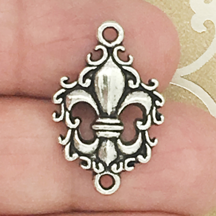 Fleur De Lis Charms for BRACELETs Silver Pewter