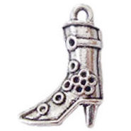 Ladies Cowboy BOOT Charm in Antique Silver Pewter