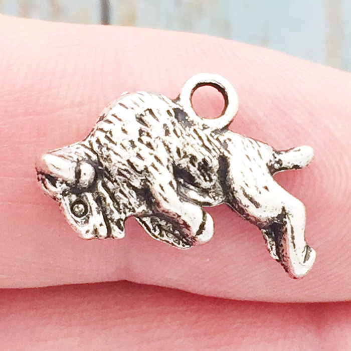 Buffalo Charms Bulk Silver Pewter Small » Animal Charm