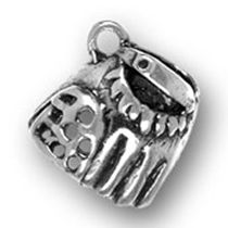 Baseball GLOVE Charm Antique Silver Pewter