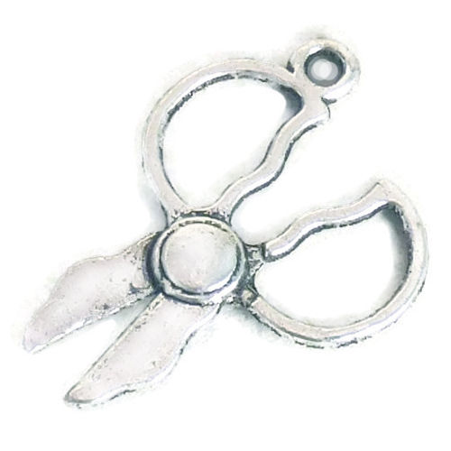 Short SCISSORS Charm 3D in Antique Silver Pewter