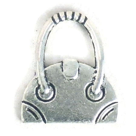 Ladies PURSE Charm Thin in Antique Silver Pewter