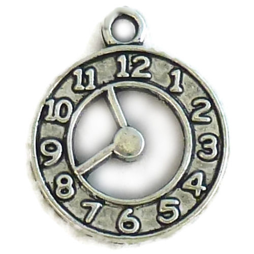 Face of CLOCK Charm in Antique Silver Pewter