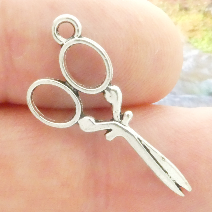 Small SCISSORS Charms Wholesale in Antique Silver Pewter