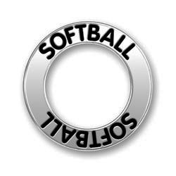 Affirmation Ring SOFTBALL Charm in Antique Silver Pewter