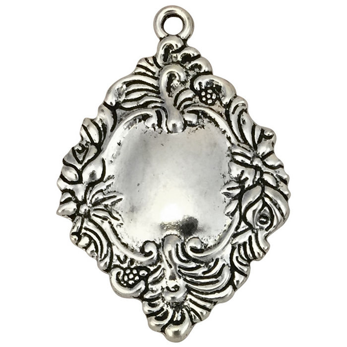 Silver LUGGAGE Tag Jewelry Charm in Pewter