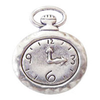 POCKET WATCH Charms Wholesale in Antique Silver Pewter