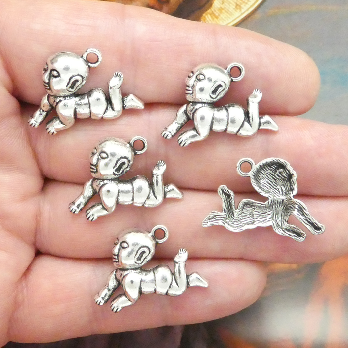 Sterling Silver Baby Elephant Charm - Animal Charms