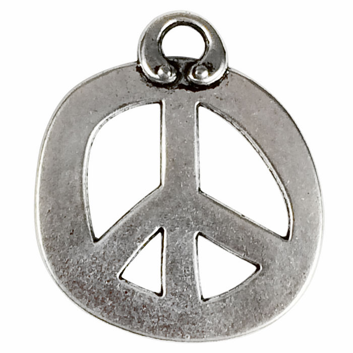 PEACE Sign Charms for JEWELRY Making Silver Pewter Large
