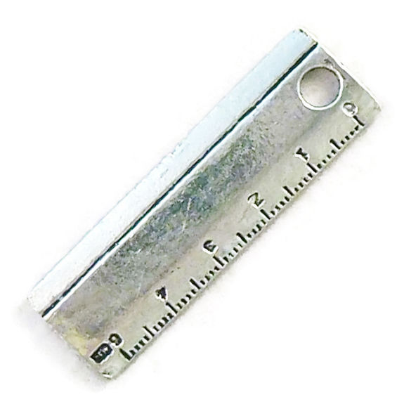 RULER Charm in Antique Silver Pewter