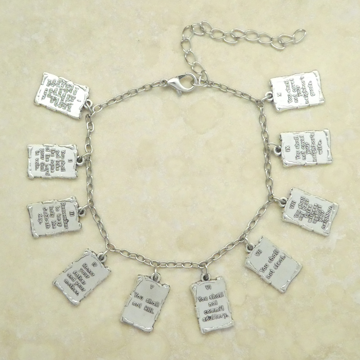 Ten commandments bracelet sterling silver discount