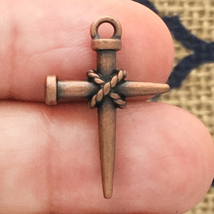 NAIL Cross Charms Wholesale Copper Pewter