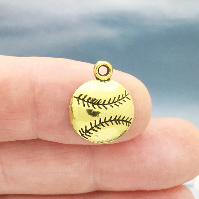 Gold baseball deals charms