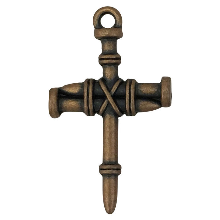NAIL Cross Charms Wholesale in Copper Pewter