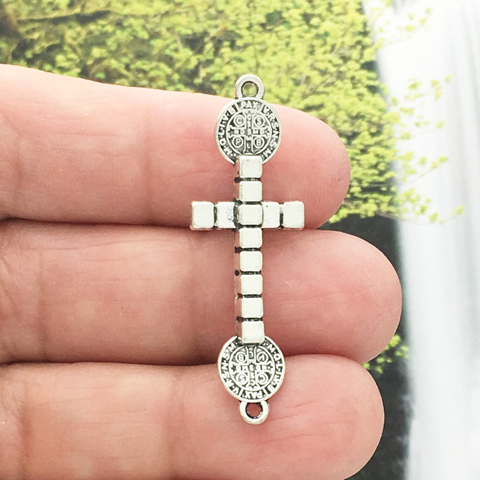 Stainless Steel Catholic Exorcist Saint Benedict Cross Bracelet Vintage  Christian San Benito Jesus Jewelry for Men and Women - AliExpress