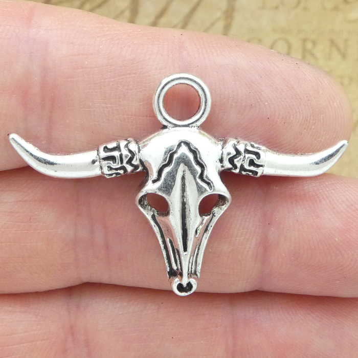 Cow SKULL Pendant Wholesale in Silver Pewter