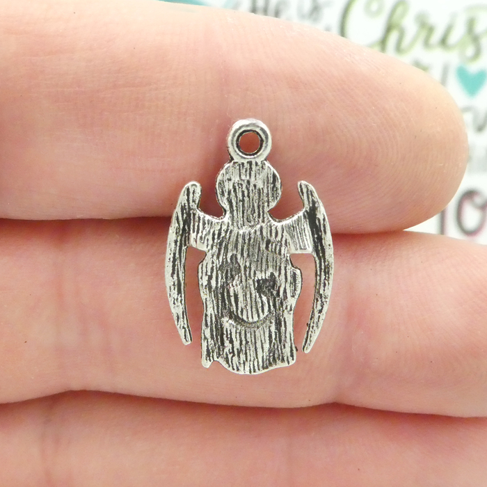 Silver Angel Charms Wholesale in Pewter Flat