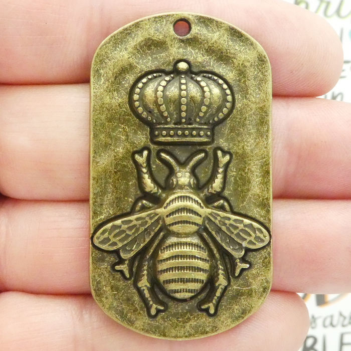 Mardi Gras Queen Bee Charms Bulk in Bronze Pewter » Bronze Pewter Charm