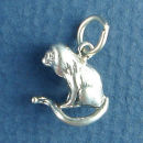 Baboon Monkey Charm Sterling Silver Pendant in 3D