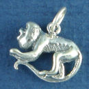 Baboon in 3D Monkey Charm Sterling Silver Pendant