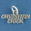 Rel: Christian Chick Word Phrase Sterling Silver Charm Message Pendant