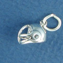 Football Helmet 3D Sports Sterling Silver Charm Pendant