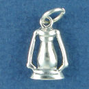 Lantern for Camping 3D Sterling Silver Charm Pendant